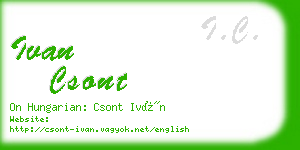 ivan csont business card